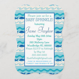 Invitation Surf 'N Fishies Nautical Baby Sprinkl