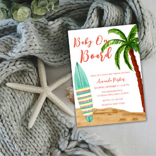 Invitation Surf tropical bébé à bord Baby shower