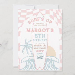 Invitation Surf Up Moderne Surboard Beach Anniversaire