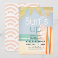 Surf Up Surfboards Beach Girl Anniversaire