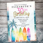 Invitation Surfboards Ocean Beach Femmes's 30th Birthday<br><div class="desc">Sparkly Ocean Surfboard Beach Invitations pour le 30e anniversaire des femmes. Il Est Facile De Changer L'Exemple De Texte En Vous Propre En Cliquant Sur Personnaliser. Cliquez Sur Personnaliser Pour Modifier Le Type De Police, La Couleur De Police, La Taille De Police Ou Pour Ajouter/Supprimer/Modifier Le Texte Ou Les Éléments...</div>