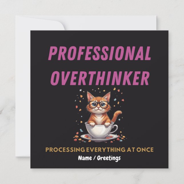 Invitation Surpenseur Professionnel Humour de Chat Relatable  (Devant)