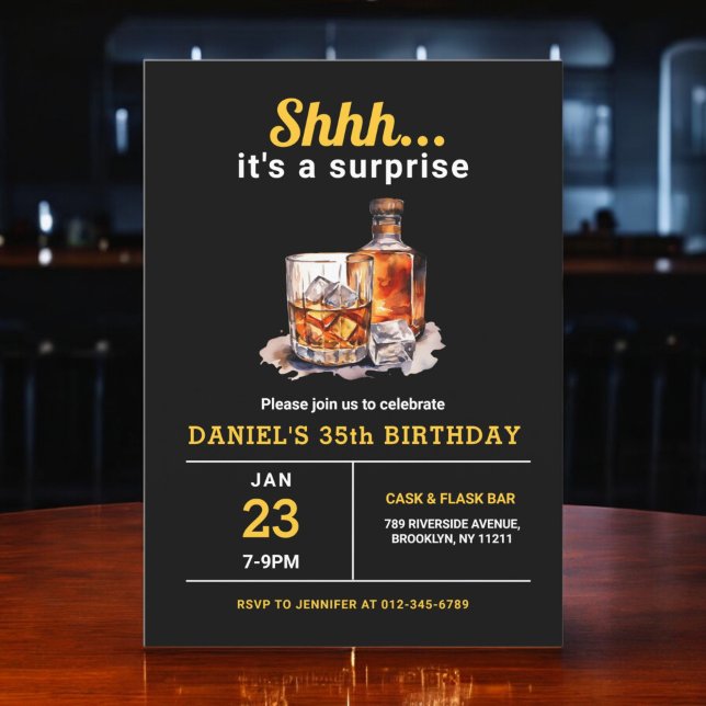 Invitation Surprendre N'Importe Quel Âge Whiskey Bourbon Anni (Créateur téléchargé)