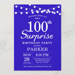 Invitation surprise 100e anniversaire Royal Blue