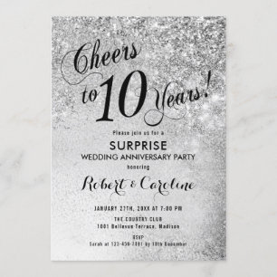 Invitation Surprise 10e anniversaire de mariage - Argent