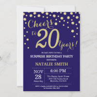 Surprise 20e Anniversaire Bleu Nuit et Diamant Dor