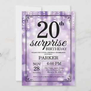 Invitation surprise 20e anniversaire Parties scint