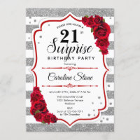 Surprise 21e anniversaire - Argent Blanc Rouge