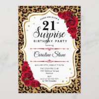 Surprise 21e anniversaire - Leopard Gold Blanc Rou