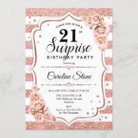 Surprise 21e anniversaire - Rose Gold White Pink