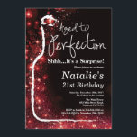 Invitation Surprise 21e Anniversaire Vin vieilli à Perfection<br><div class="desc">Surprise 21ème Invitation Anniversaire de Vins. Vieilli à la perfection. Parties scintillant noire et rouge. Vin rouge. Invitation Dégustation De Vins. Champagne Parties scintillant Noir et Or. 18ème 20ème 21ème 30ème 40ème 50ème 60ème 70ème 80ème 90ème 100ème, tout âge. Pour plus de personnalisation, cliquez sur le bouton "Customiser" et utilisez...</div>