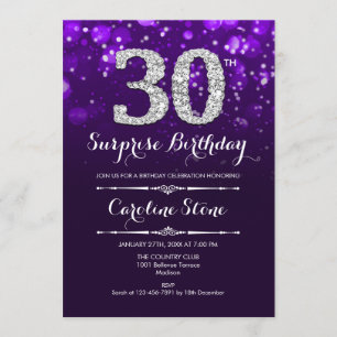Invitation Surprise 30e anniversaire - Argent violet