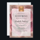 Invitation Surprise 30e anniversaire rose parties scintillant<br><div class="desc">Elégante unique rose rose et or rose et poussiéreux parties scintillant de typographie moderne script girly romantique chic invitation d'anniversaire féminin.                     Convient pour le Sweet sixteen / tout anniversaire de jalon d'âge : 21ème,  30ème,  40ème,  50ème,  60ème,  70ème,  75ème,  80ème,  90ème,  100ème.</div>
