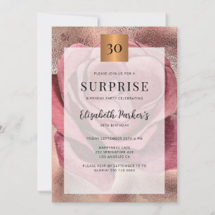 Invitation Surprise 30e anniversaire rose parties scintillant