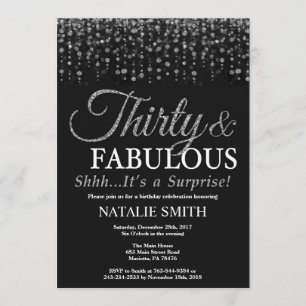 Invitation Surprise 30e anniversaire Trente et Fabuleux Argen