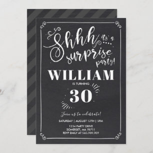 Invitation surprise 30e anniversaire Vintage surpr