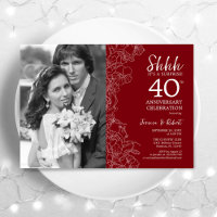 Surprise 40e anniversaire avec photo - Rouge Blanc