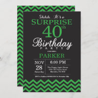 Surprise 40e anniversaire Chevron noir et vert