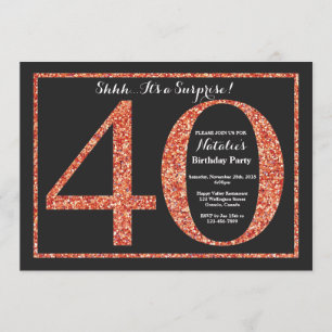 Invitation surprise 40e anniversaire Orange Partie