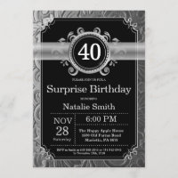 Surprise 40e anniversaire Parties scintillant noir