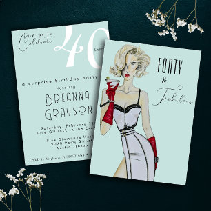 Invitation Surprise 40e anniversaire Quarante et fabuleuse ép