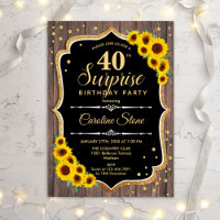 Surprise 40e anniversaire - Tournesols Bois rustiq