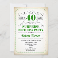 Surprise 40e anniversaire - Vert Blanc Noir