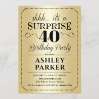 Surprise 40e fête d'anniversaire - Gold
