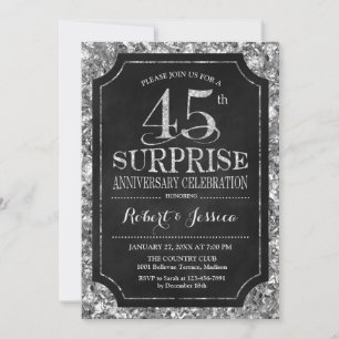 Invitation Surprise 45e anniversaire de mariage - Argent Or
