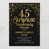 Surprise 45e anniversaire de Mariage - Noir & Or