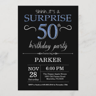 Invitation surprise 50e anniversaire Black and Blu