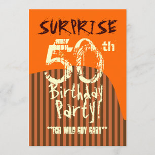Invitation SURPRISE 50e anniversaire Brown Ivory Orange A01