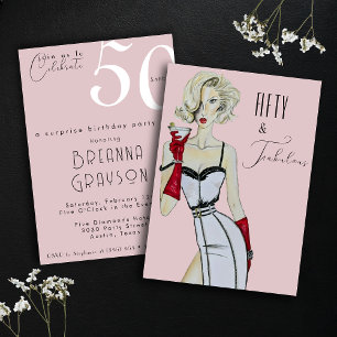 Invitation Surprise 50e anniversaire Cinquante et fabuleuse é
