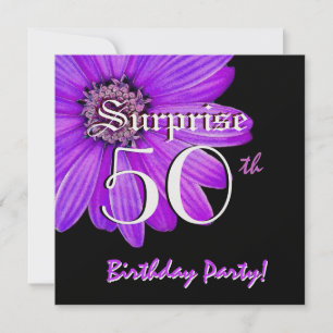 Invitation SURPRISE 50e anniversaire Daisy violette W1874