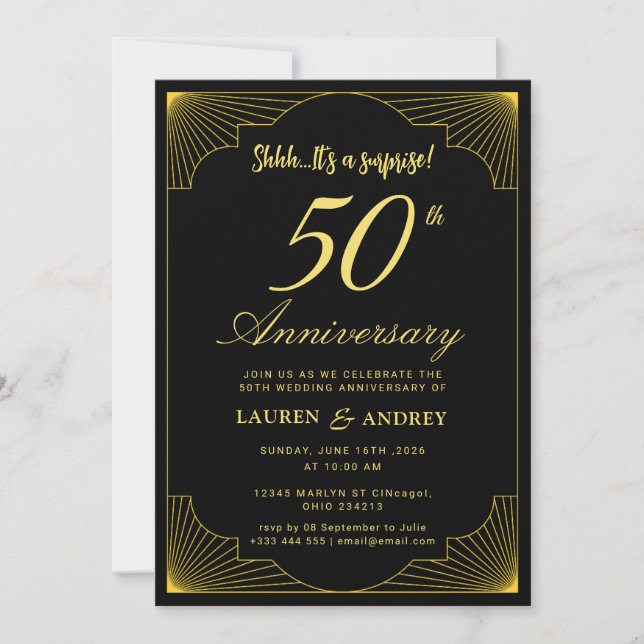 Invitation Surprise 50e anniversaire de mariage (Devant)