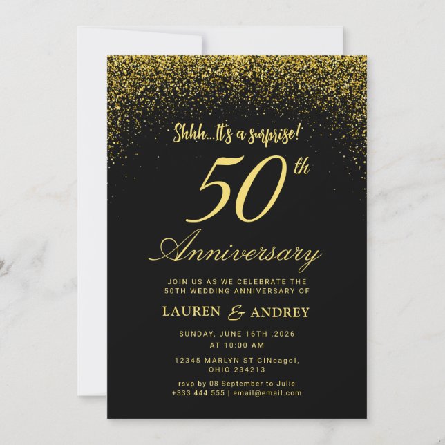 Invitation Surprise 50e anniversaire de mariage (Devant)