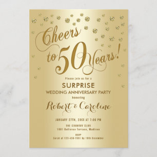 Invitation Surprise 50e anniversaire de mariage - Or