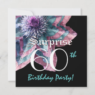 Invitation SURPRISE 50e anniversaire Fleur bleue rose F631