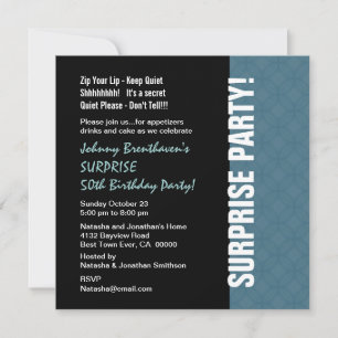Invitation SURPRISE 50e anniversaire Moderne Dusty Blue W1452