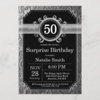 Surprise 50e anniversaire Parties scintillant noir