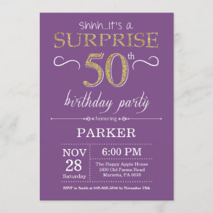 Invitation surprise 50e anniversaire Purple and Go