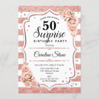 Surprise 50e anniversaire - Rose Gold White Rose
