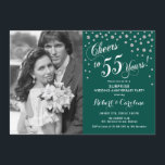 Invitation Surprise 55e anniversaire avec Photo Silver Green<br><div class="desc">Invitation au 55e anniversaire du Mariage surprise avec photo. Design élégant en vert émeraude avec police de caractères et confettis faux argent. Message-moi si vous avez besoin d'année personnalisée.</div>