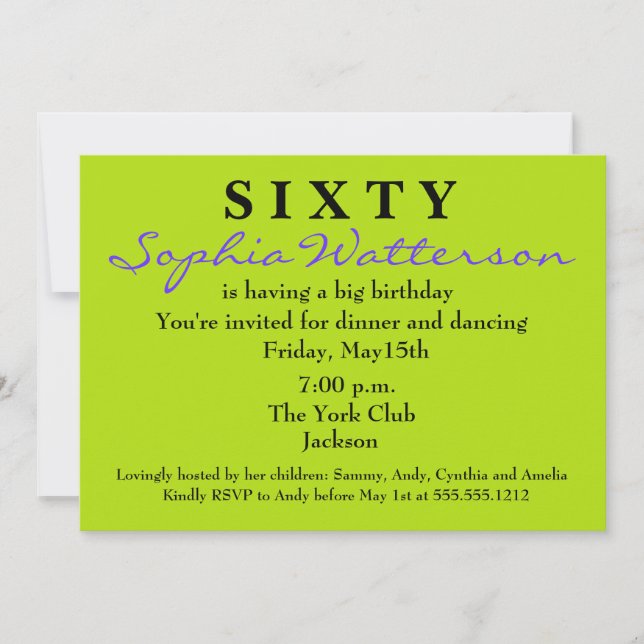 Invitation surprise 60e anniversaire (Devant)
