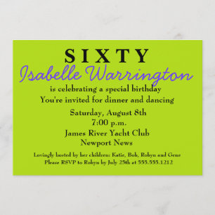 Invitation surprise 60e anniversaire