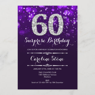 Invitation Surprise 60e anniversaire - Argent violet