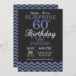 Invitation surprise 60e anniversaire Black and Blu