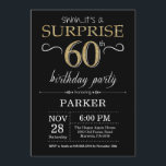 Invitation surprise 60e anniversaire Black and Gol<br><div class="desc">Invitation surprise 60e anniversaire avec Arrière - plan de Parties scintillant noir et or. Tableau de bord. Anniversaire adulte. Hommes ou femmes Anniversaire Invitation.
Quel que soit l'âge. Pour plus de personnalisation,  cliquez sur le bouton "Customiser" et utilisez notre outil de conception pour modifier ce modèle.</div>