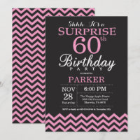 Surprise 60e anniversaire Chevron noir et rose