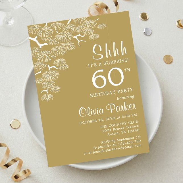 Invitation Surprise 60e anniversaire de naissance Branche de  (Créateur téléchargé)